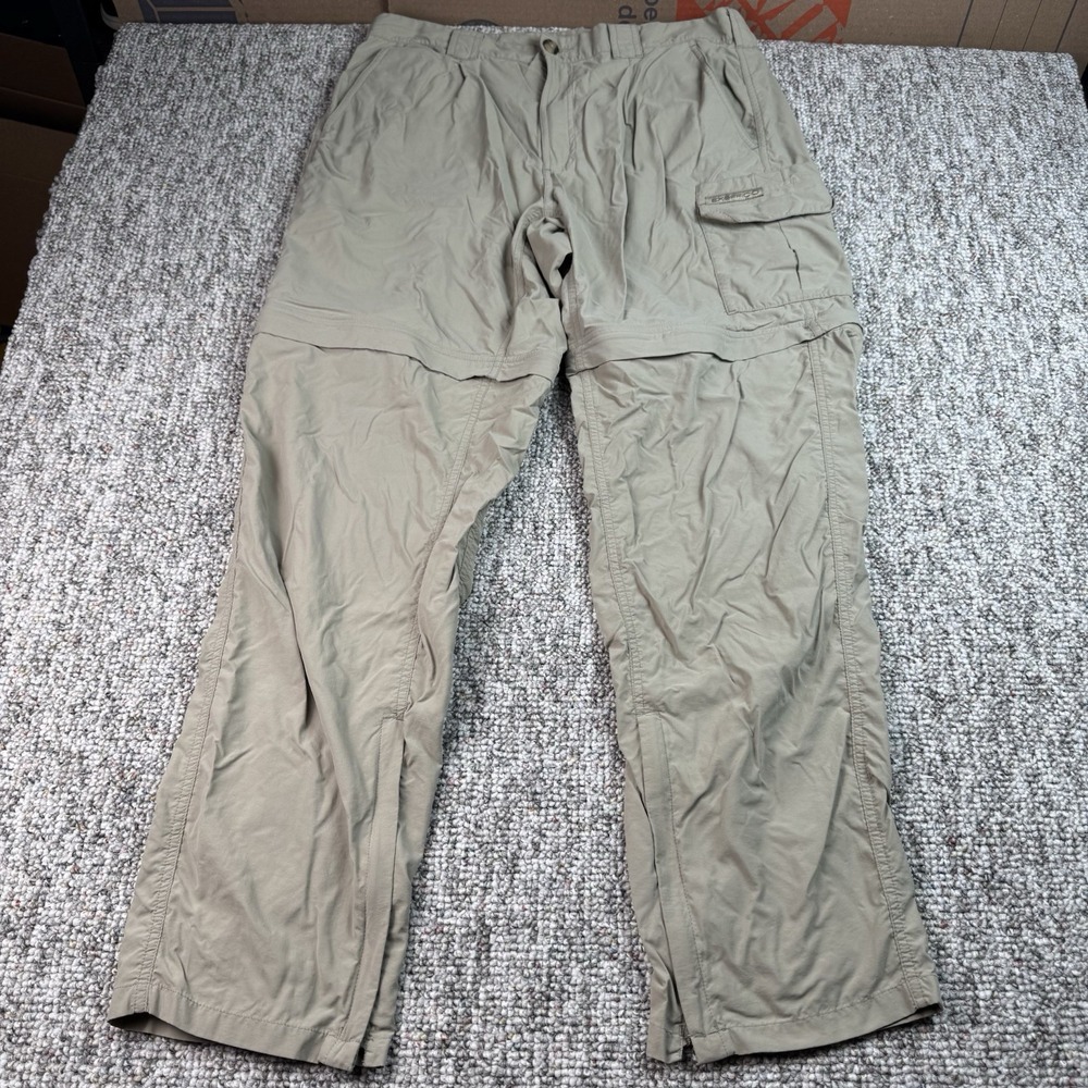 Exofficio Pants Mens 36 Actual 34x31 Convertible Hiking Nylon Beige
